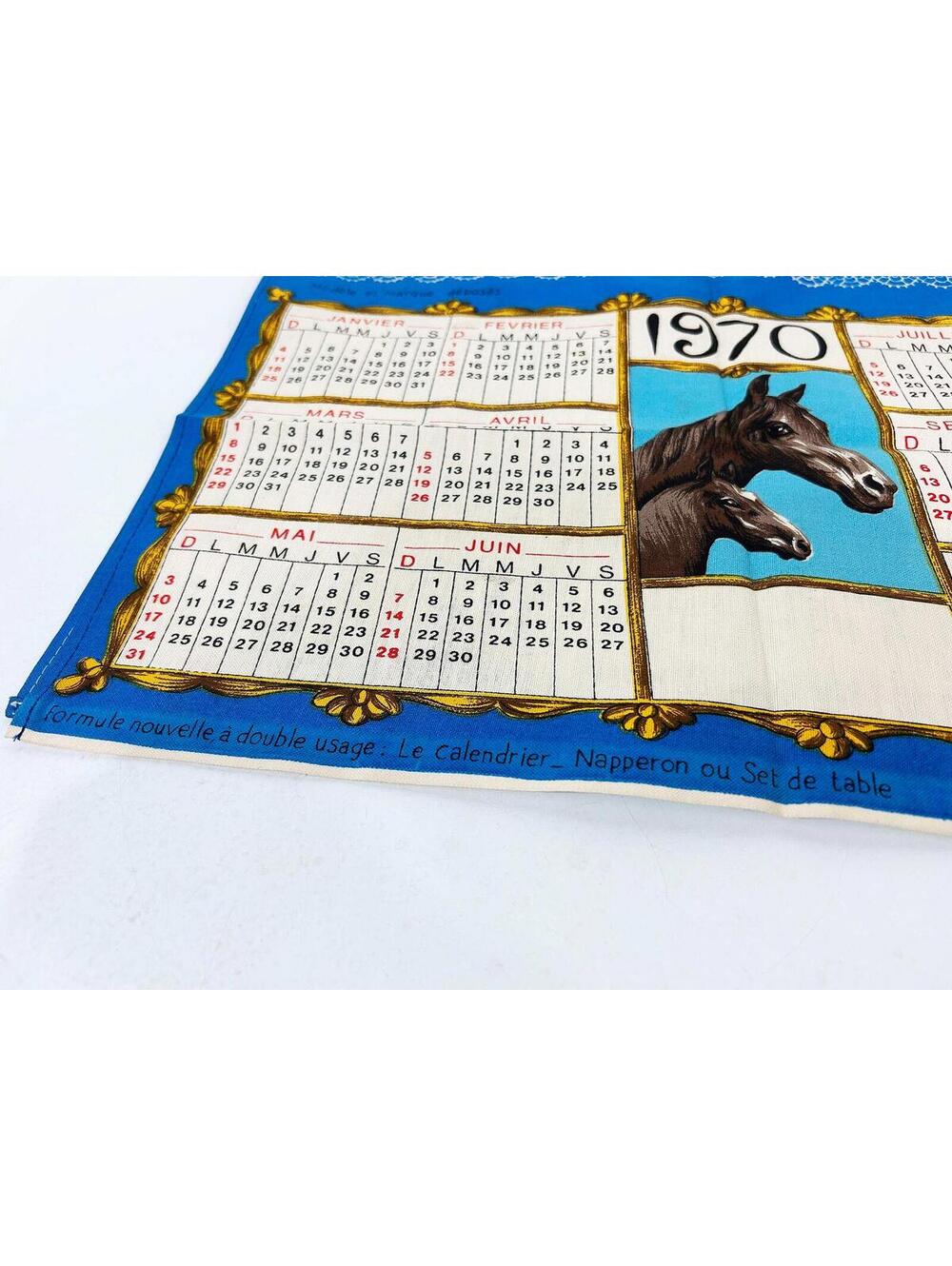 1970 Horses Calendar Tea Towel Kitchen Decor - Picture 5 of 11